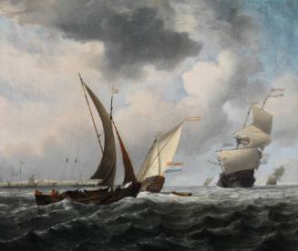 A Dutch Kaag Before a Breeze, with Other Ships