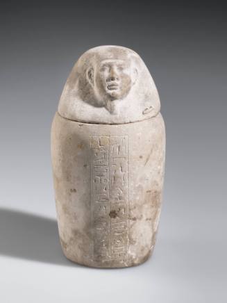 Canopic Jar with Lid Depicting Sons of Horus