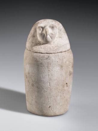 Canopic Jar with Lid Depicting Sons of Horus