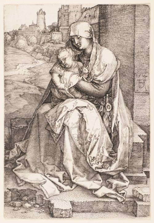 Virgin and Child Seated by a Wall