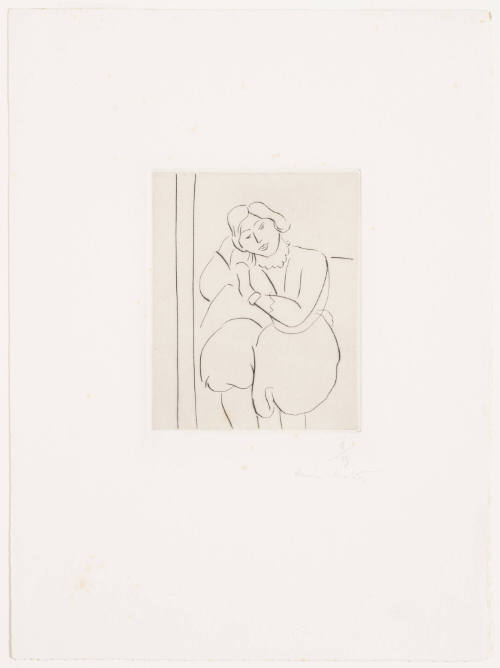 Seated Figure, Head Resting on Right Hand