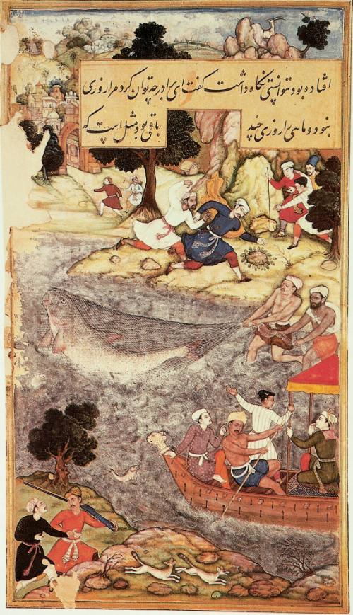 The Fisherman Unable to Hold the Giant Fish
