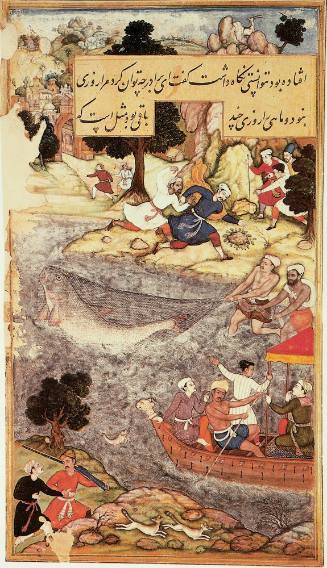 The Fisherman Unable to Hold the Giant Fish