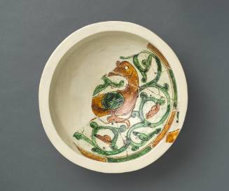 Bowl with Bird and Scroll Design, Displayed with Removed Sherds
