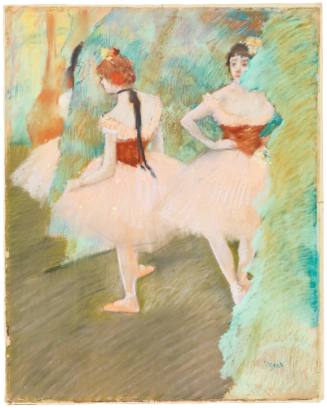 Dancers in Pink Standing in the Wings