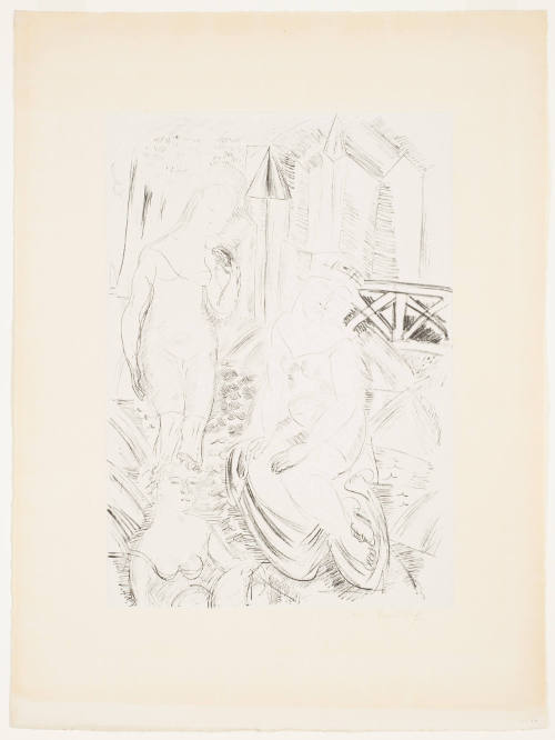 Bathers at the Port of Sainte-Adress [Baigneuses devant un port de Sainte-Adresse]