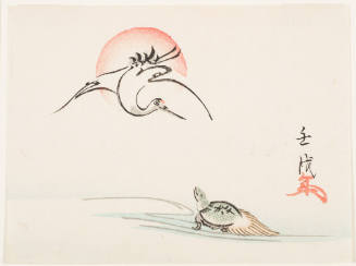 Crane, Turtle and Rising Sun