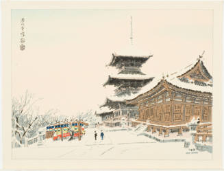The Snow Scene of Kiyomizu Temple in Kyoto [Kiyomizudera setsu]