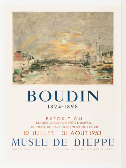 Boudin / 1824-1898 / Musée De Dieppe July 10-August 31, 1953