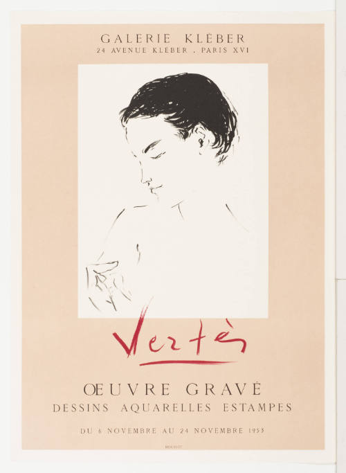 Oeuvre Gravé Galerie Kléber Paris November 6-24, 1953