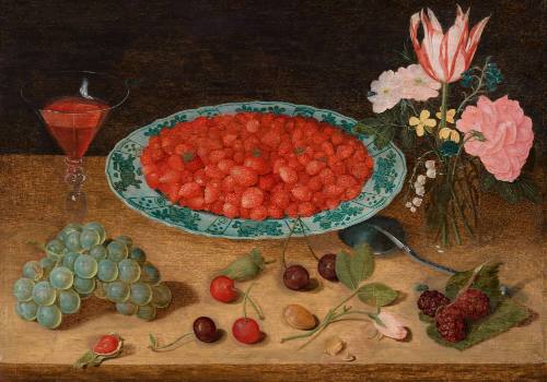 Still Life with Dish of Strawberries