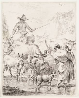 The Herd Crossing the Creek