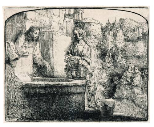 Christ and the Woman of Samaria: An Arched Print