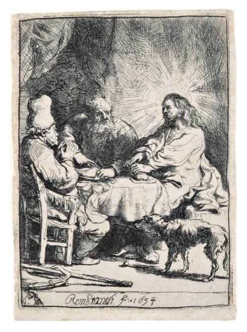 Christ at Emmaus (small plate)