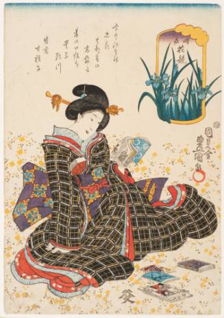 Iris. Woman Reading Illustrated Book