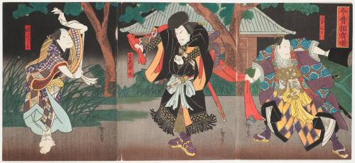 Actors as Ishii Tsuneemon (?), the Thief Takimaru, the Artisan San