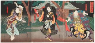 Actors as Ishii Tsuneemon (?), the Thief Takimaru, the Artisan San