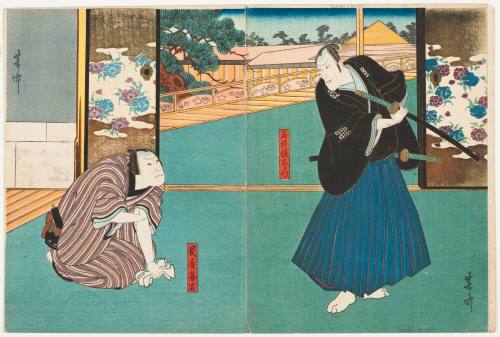 Actors as Ishii Tsuneemon and the Shell Merchant Zenkichi