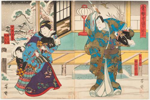 Actors as Sano Genzaemon, His Wife Tamazusa(?), and Their Three Children