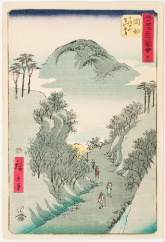 No. 22, Okabe, Mt. Utsu and the Tsuta Path (Utsunoyama Tsuta no hosomichi)