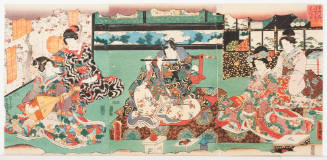 Prince Genji Playing the Flute