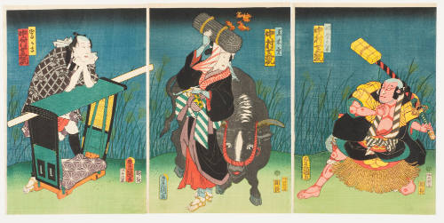 Nakamura Shikan as the Yakko, Yakampei, a Charcoal Seller, and a Palanquin Bearer