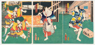 Nakamura Shikan as a Boatman, Sawamura Tanosuke as a Female Boat Person, and Nakamura Tozo and Nakamura Jakunosuke as Sparrow Dancers