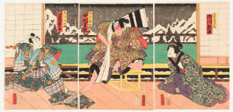Ichikawa Shinsha as Jihizo's Wife, Otane; Nakamura Shikan as Yamamoto Kansuke; Kawarazaki Gonjuro as Naoe (?) Yamashiro