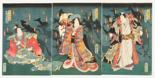 Ichimura Uzaemon as Uesugi Kagekatsu; Sawamura Tanosuke as Yaegaki Hime; Nakamura Shikan as Takeda Katsuyori