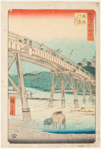 No. 39,k Okazaki, Yahagi River and Yahagi Bridge(Yahagigawa Yahagi no hashi)