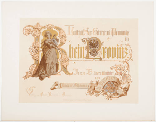 First Title Page for Landschaft, Sage, Geschichte und Monumentales der Rhein-Provinz