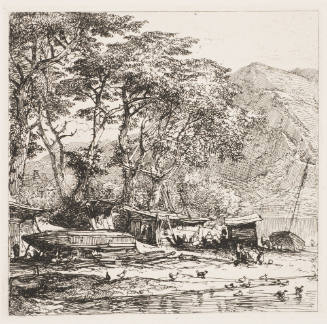 Dörfliche Swene Am Gebirgssee