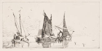 Drei Fischerboote Auf Offner See