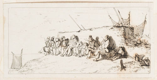 Ausruhen Der Fischerleute Am Gemäuer