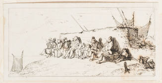 Ausruhen Der Fischerleute Am Gemäuer