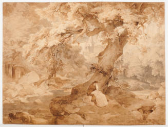 Cardinal unter einer Eiche sinnend- im Thale