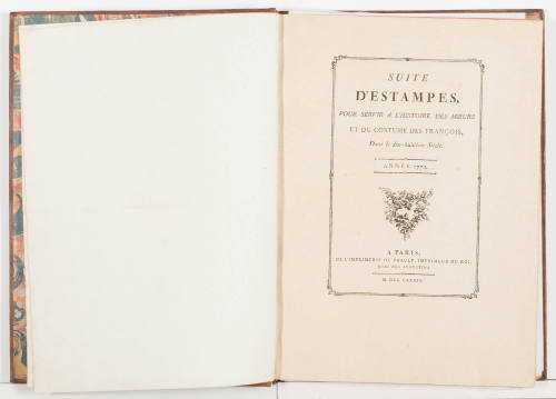 Suite d'estampes pour servir a l'histoire des moeurs et du costume des Français,  dans le dix-huitième siècle
