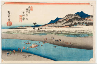 No. 10. Fording the Sakawa River at Odawara (Odawara Sakawagawa)