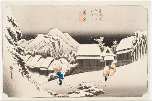 No. 16 Evening Snow at Kambara (Kambara yoru no kei)