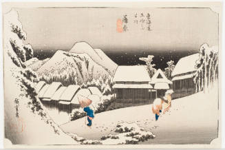 No. 16 Evening Snow at Kambara (Kambara yoru no kei)