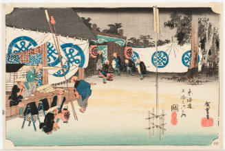 No. 48 Early Departure from Main Camp at Seki (Seki honjin hayadachi)