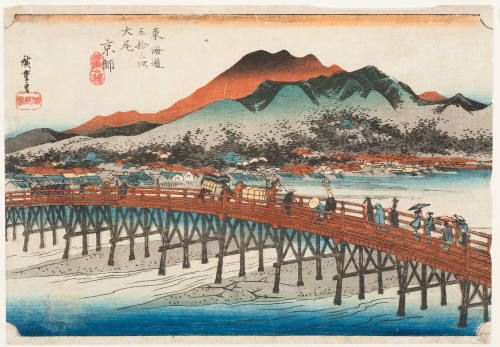 No. 55 the Great Bridge Over the Kamo River at Sanjo in Kyoto (Keishi Sanjo Ohashi)