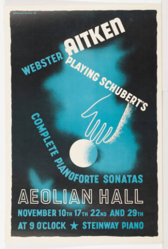 Webster Aitken Playing Schubert's / Complete Pianoforte Sonatas / Aeolian Hall
