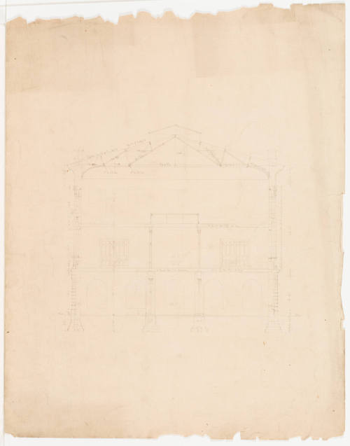 Architect's Cross Section of Original Building of Cincinnati Art Museum
