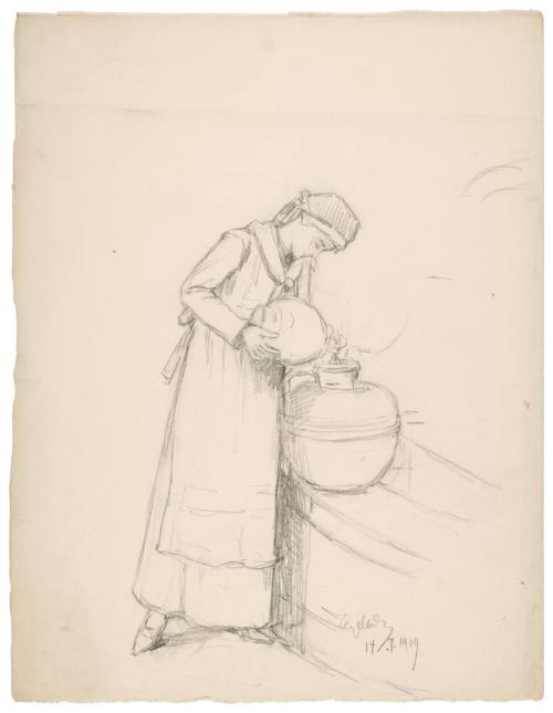 Study for Womkan at the Fountai (1919)