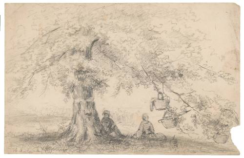 Two Figures Seated Under Tree