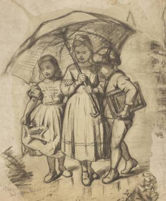 Study for "Children Under a Red Umbrella"
