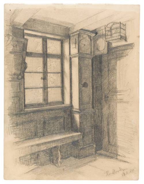 Interior Study with Wall Clock and Window