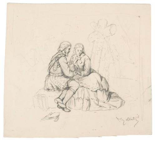 Seated Scotsman and Woman