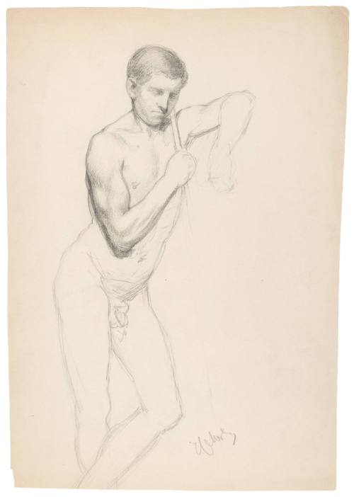 Study of Male Nude, Leaning